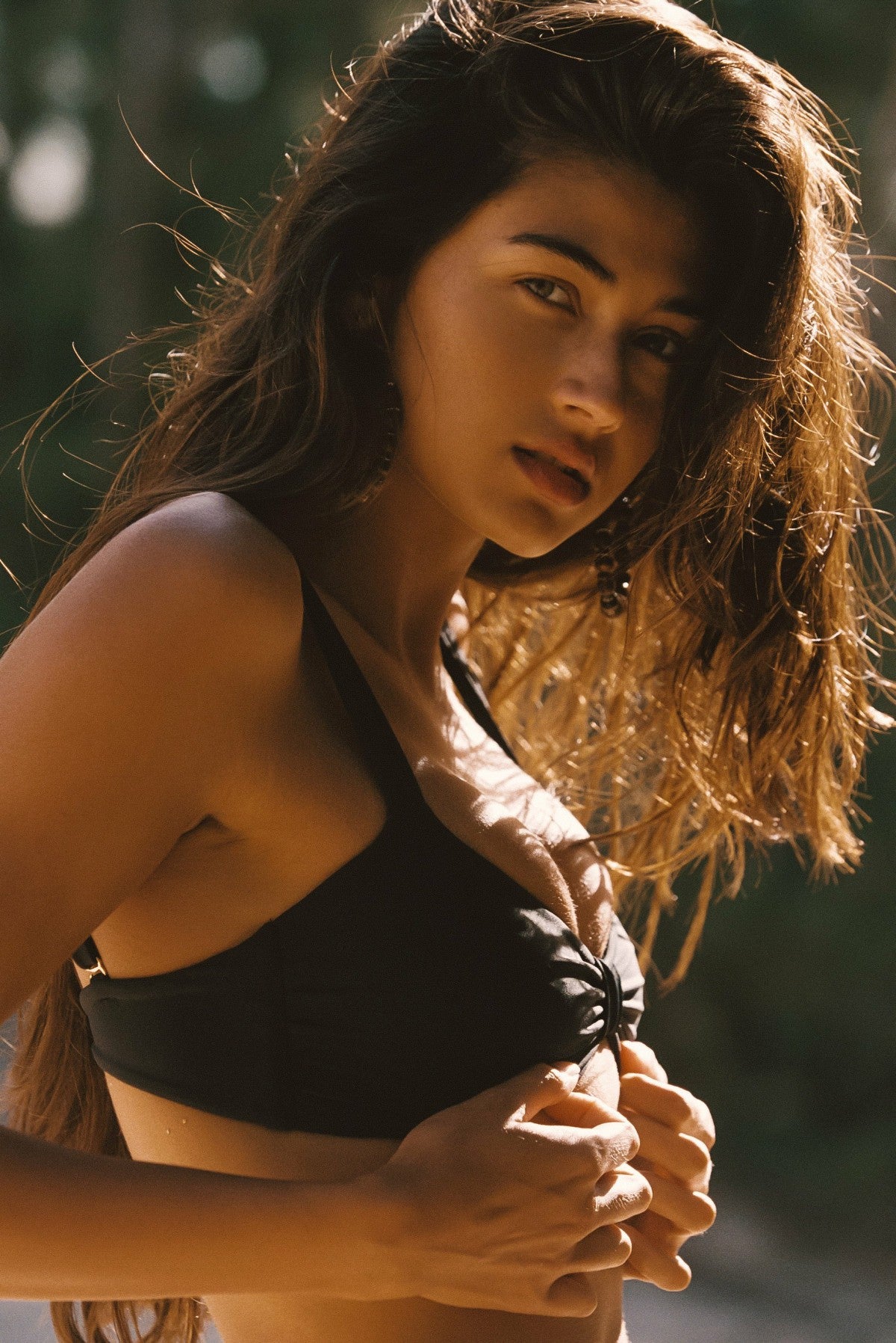 Skatie Lottie Top in Black - Swim