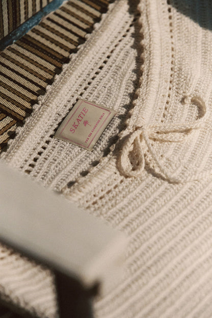 Skatie Scottie Shorts in White Crochet - Swim|New Arrivals