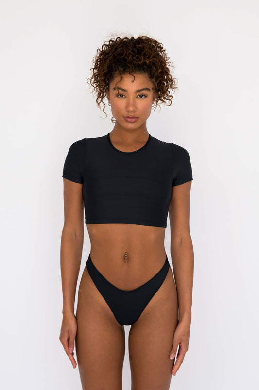 Skatie Piper Top in Black - Swim