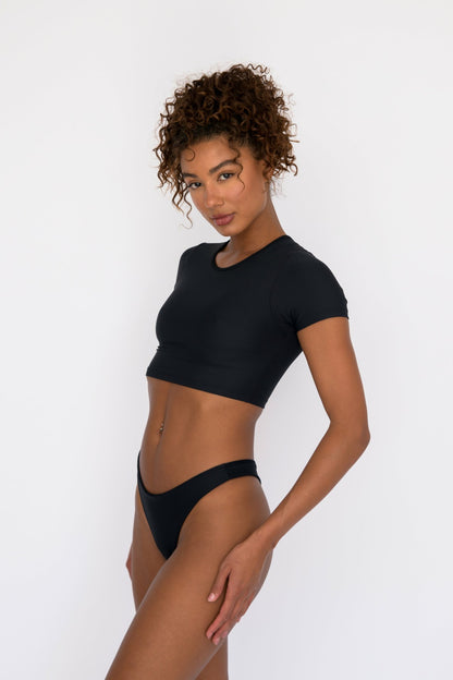 Skatie Piper Top in Black - Swim
