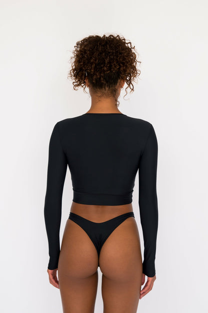 Skatie Rosie Top in Black - Swim