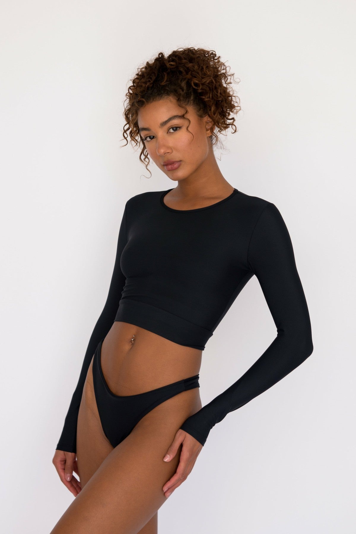 Skatie Rosie Top in Black - Swim