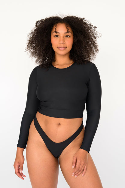 Skatie Rosie Top in Black - Swim