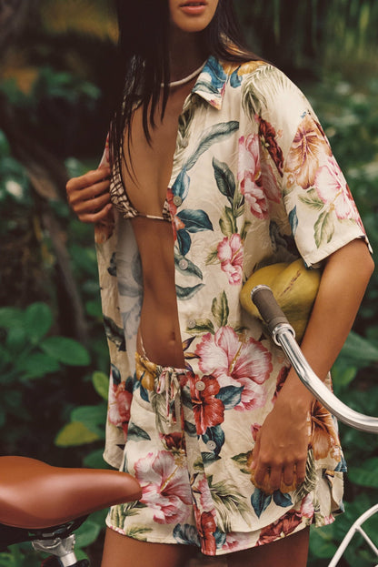 Skatie Tommy Button Down in Lei - Clothing|Swim