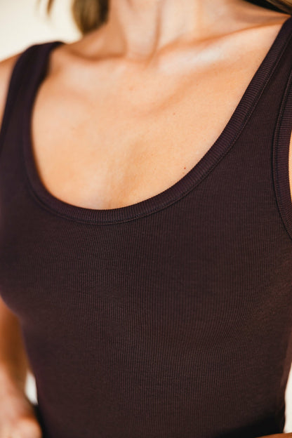 Skatie Stephanie Tank Baby Ribbed in Toasted - Clothing