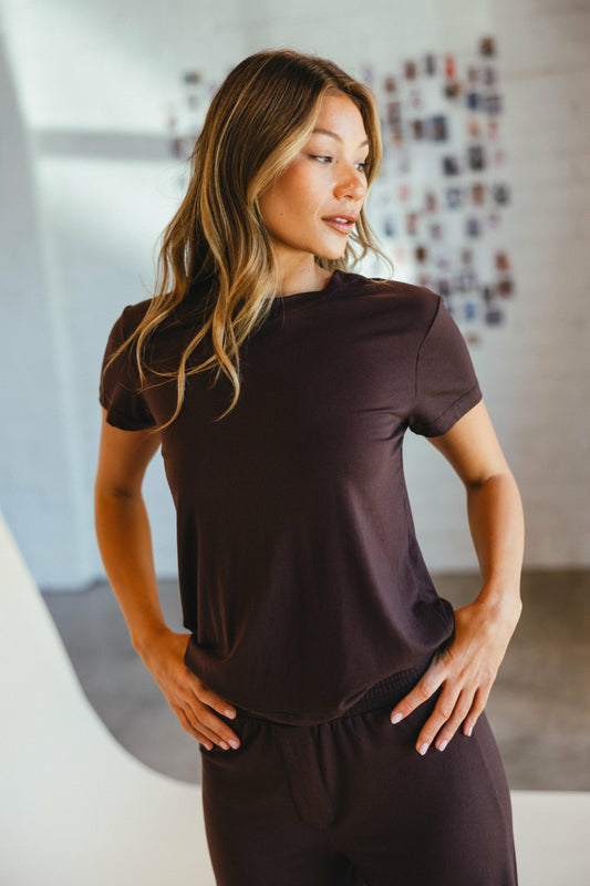 Skatie Bestie Tee Jersey in Toasted - Clothing