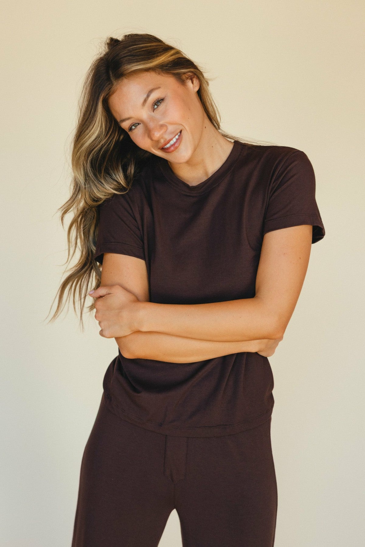 Skatie Bestie Tee Jersey in Toasted - Clothing