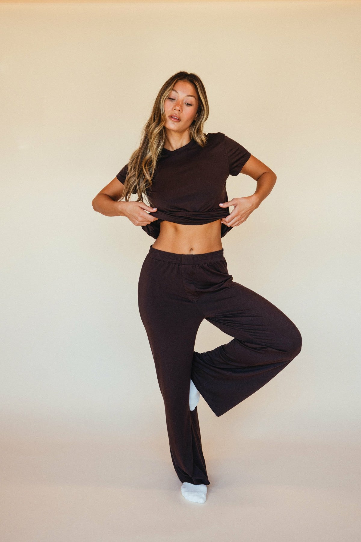 Skatie James Boxer Pants Jersey in Toasted - Clothing