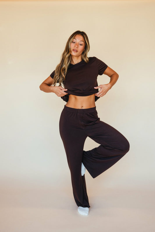 Skatie James Boxer Pants Jersey in Toasted - Clothing