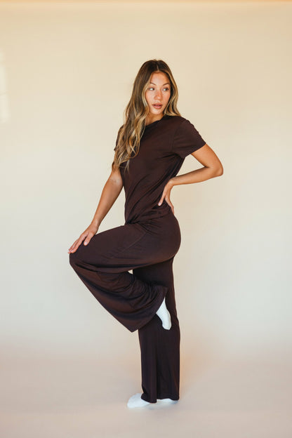 Skatie James Boxer Pants Jersey in Toasted - Clothing