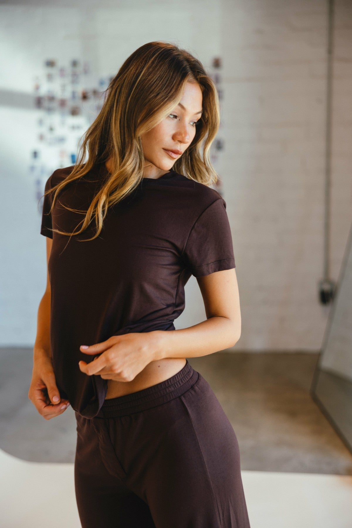 Skatie James Boxer Pants Jersey in Toasted - Clothing