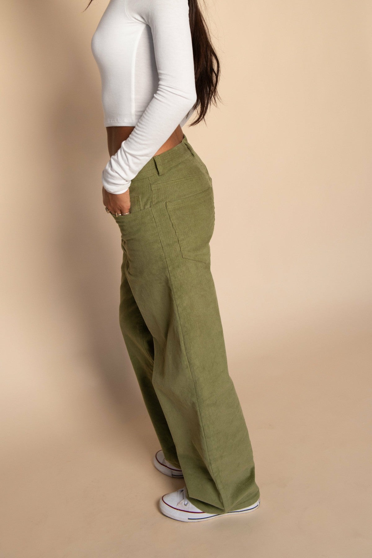 Skatie Nara Pants in Olive Corduroy - Clothing|Wardrobe
