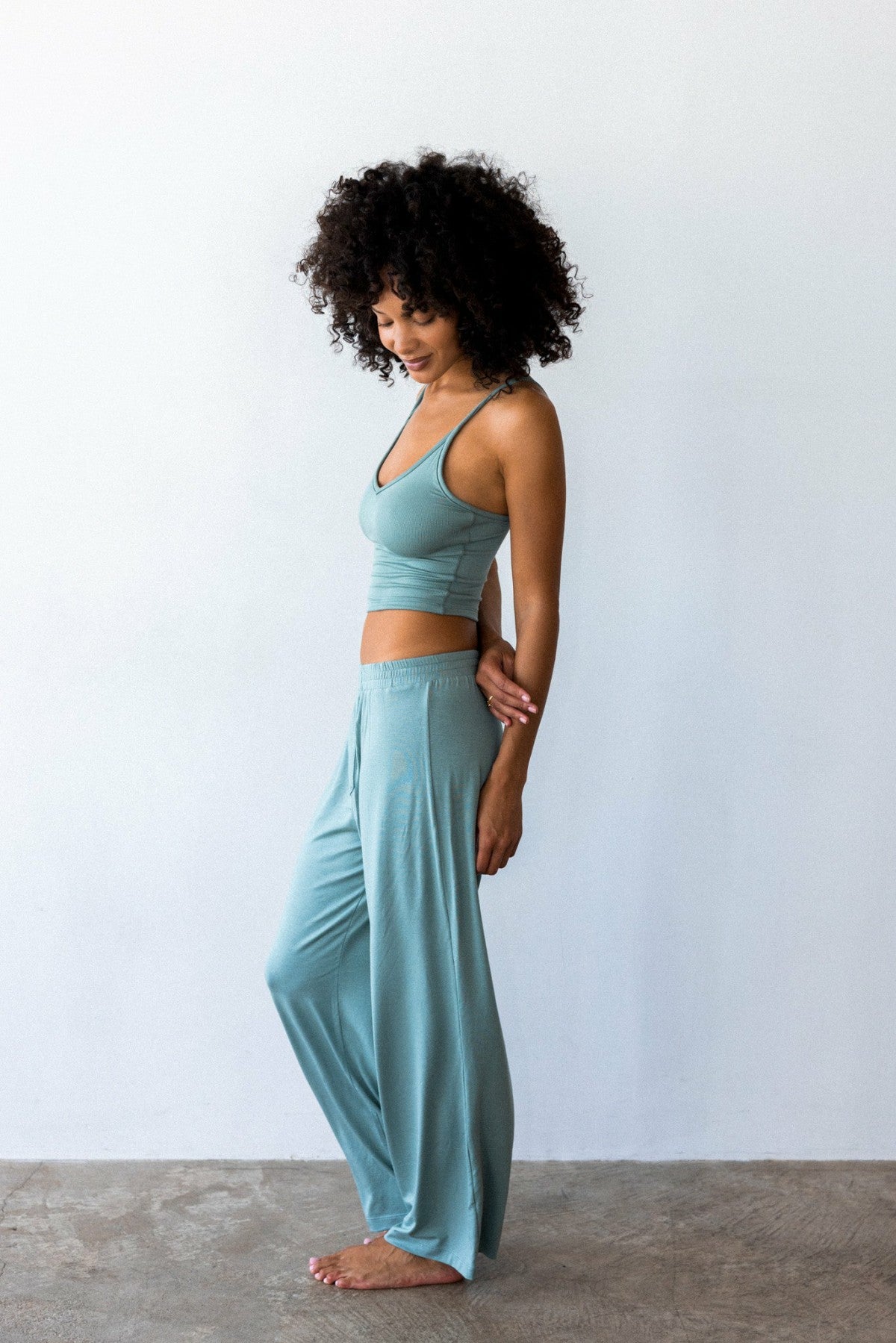 Skatie James Boxer Pants Jersey in Sage - Clothing