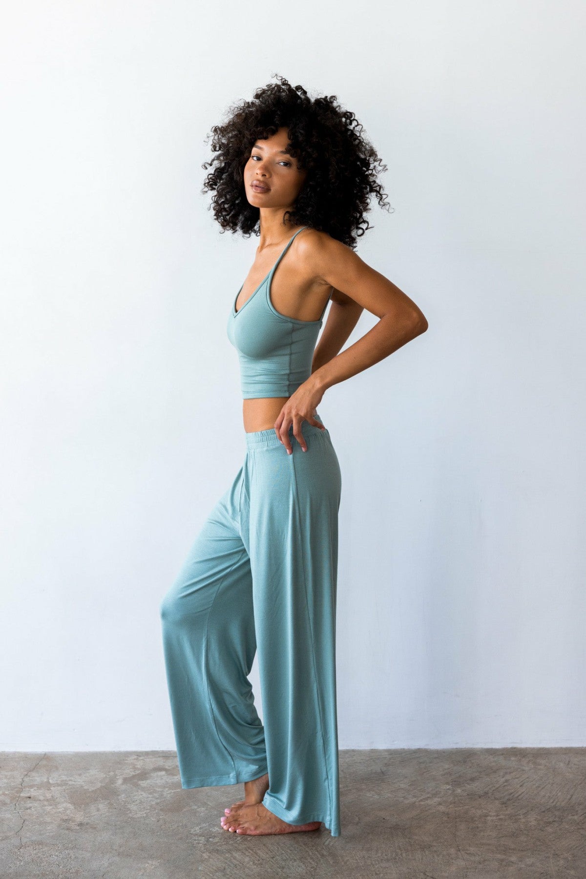 Skatie James Boxer Pants Jersey in Sage - Clothing