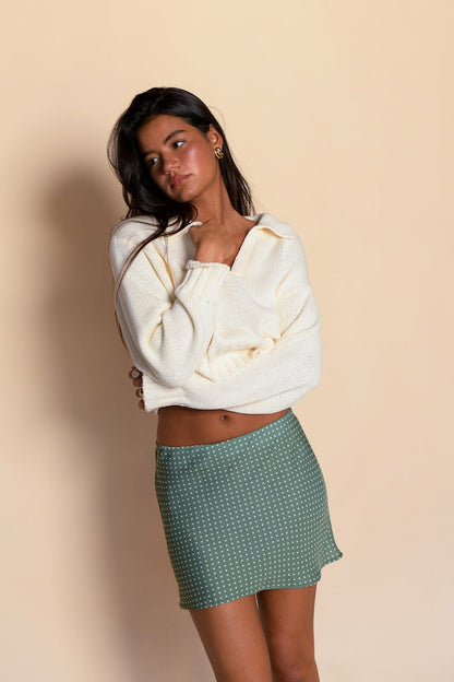Skatie Everyday Mini Skirt Satin in Meadow - Clothing|Wardrobe|Sale