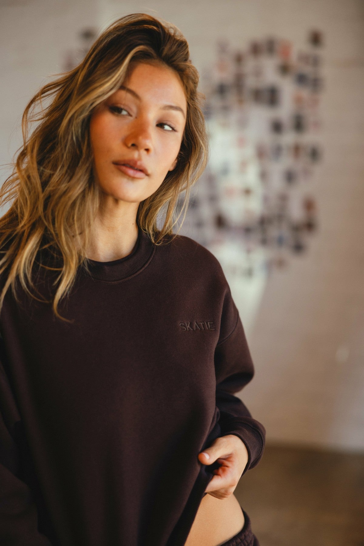 Skatie Ultralux Chris Crewneck in Toasted - Clothing