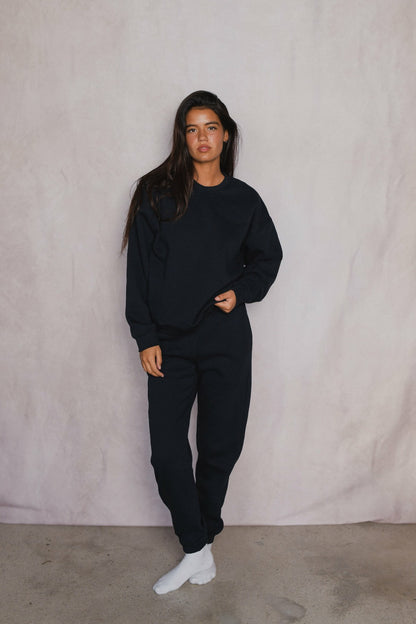 Skatie Ultralux Chris Crewneck in Black - Clothing