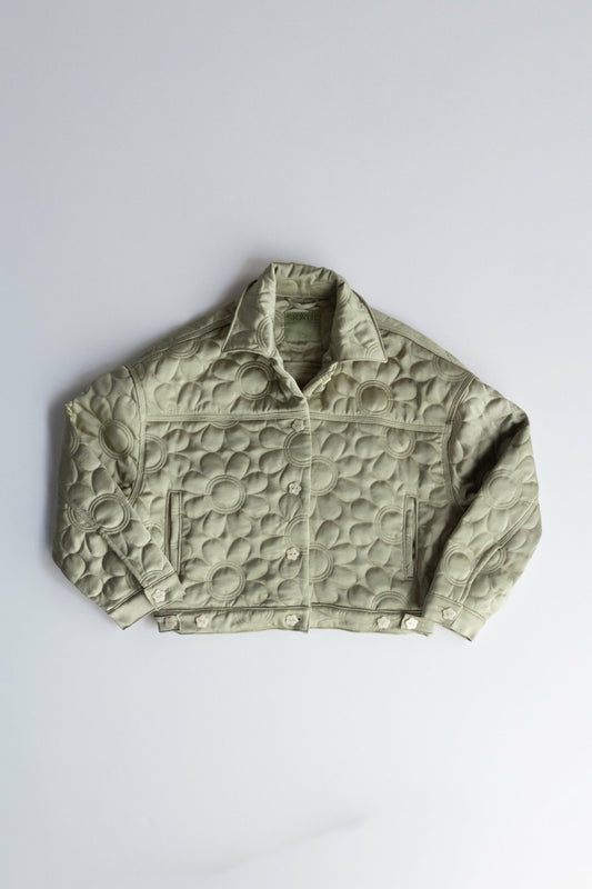 Skatie Quilted Bomber Jacket in Daisy - Clothing