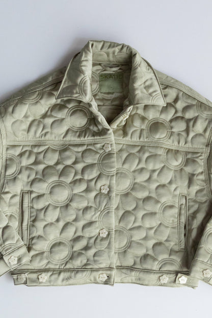 Skatie Quilted Bomber Jacket in Daisy - Clothing