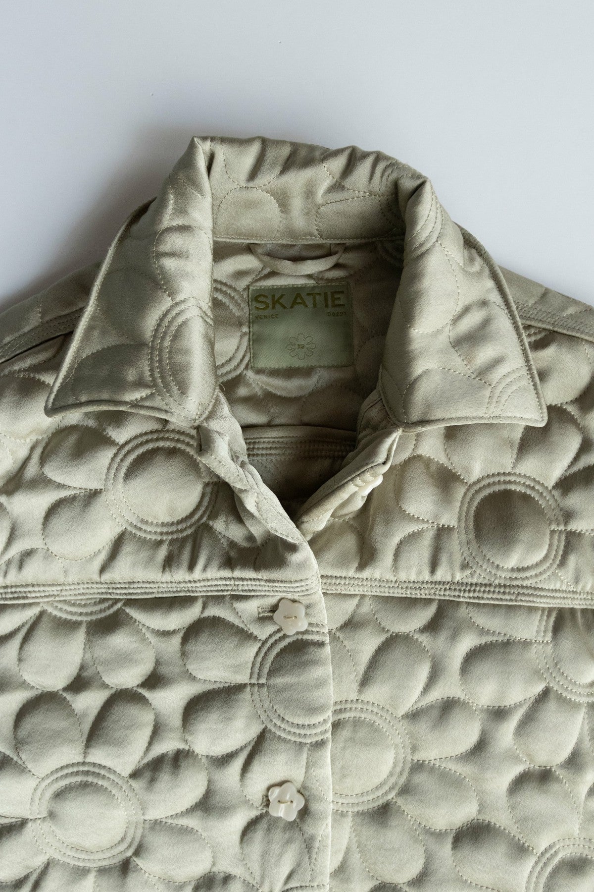 Skatie Quilted Bomber Jacket in Daisy - Clothing