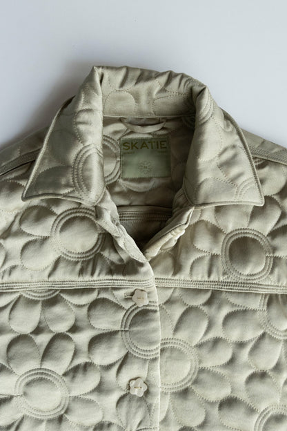 Skatie Quilted Bomber Jacket in Daisy - Clothing