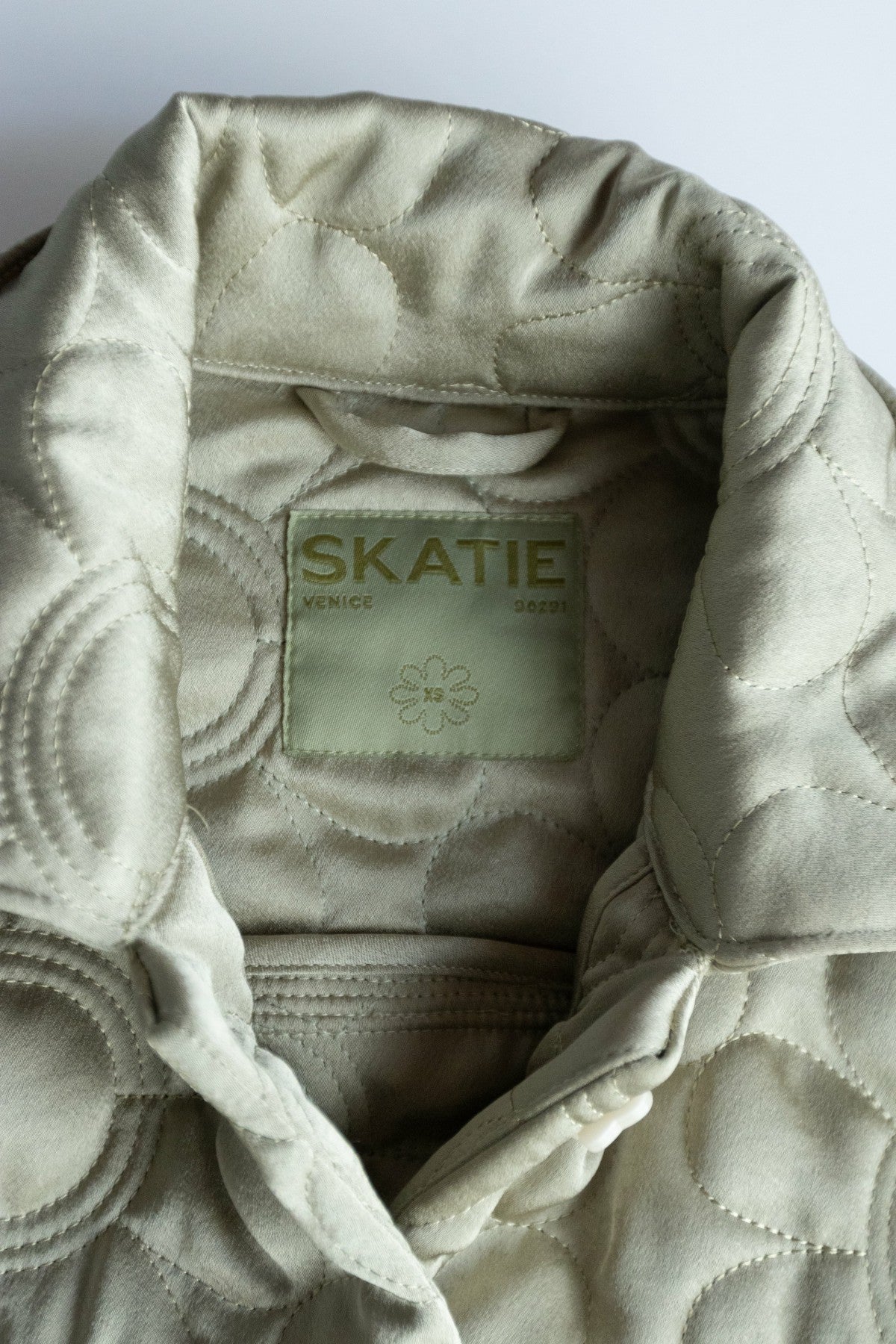 Skatie Quilted Bomber Jacket in Daisy - Clothing