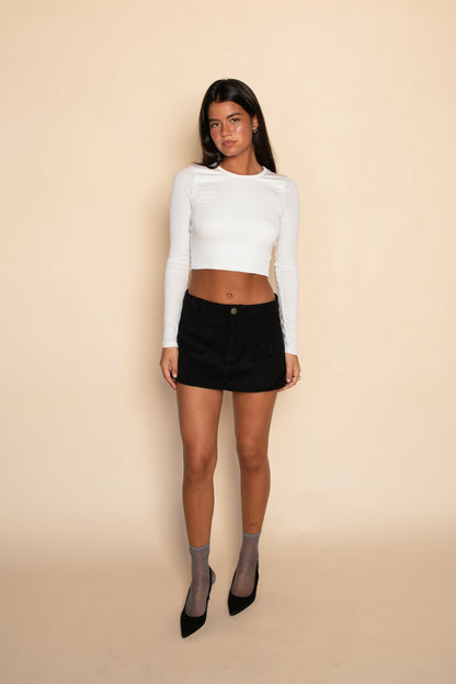 Skatie Bianca Skort in Black Corduroy - Wardrobe