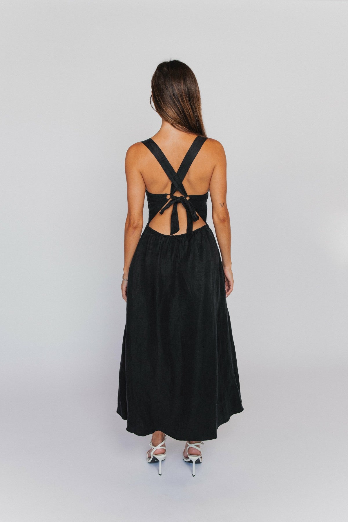 Skatie Heidi Dress in Black Linen - Wardrobe|Clothing