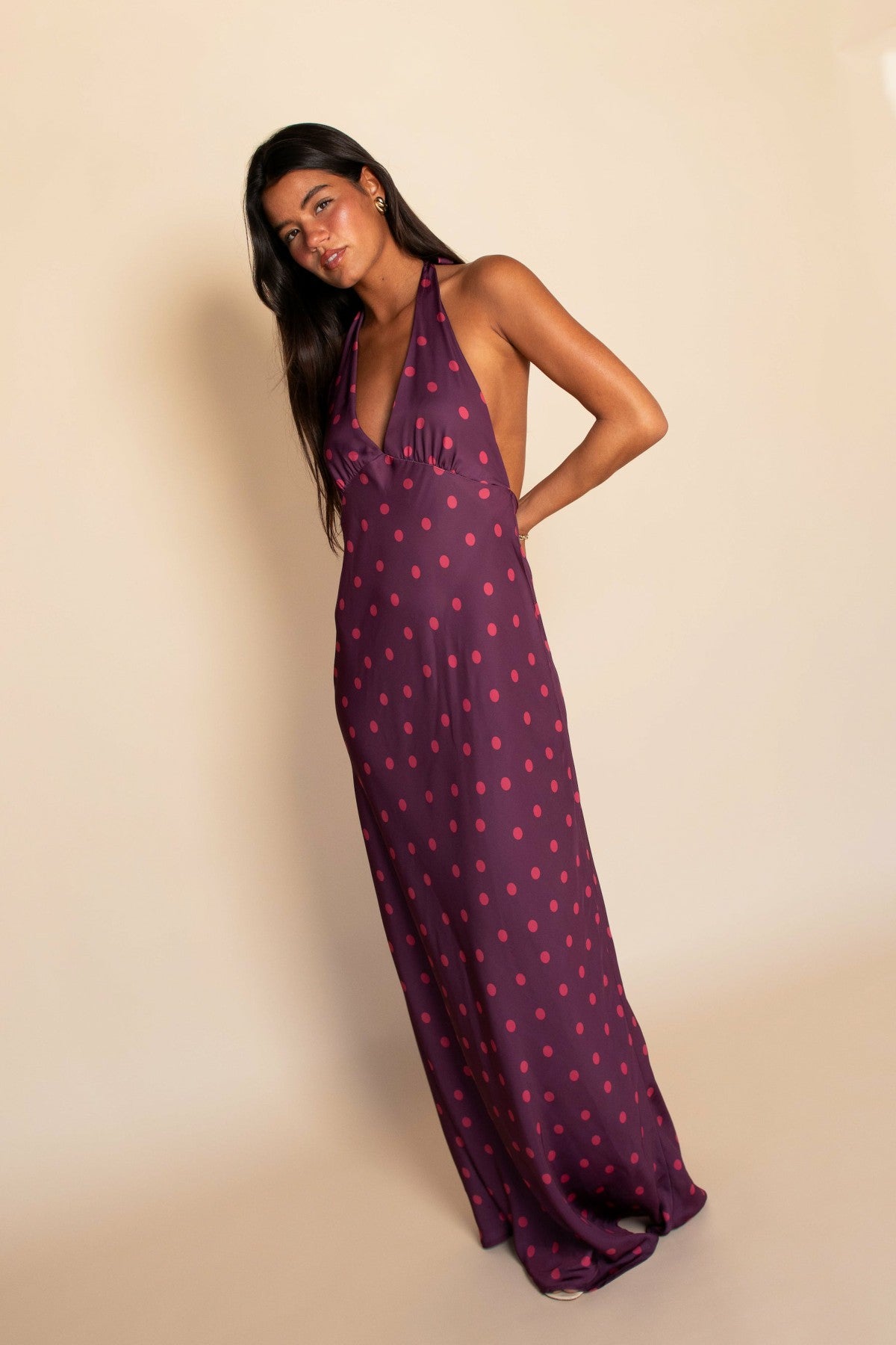 Skatie Goldie Maxi Dress Satin in Dottie - Wardrobe|Sale|Clothing