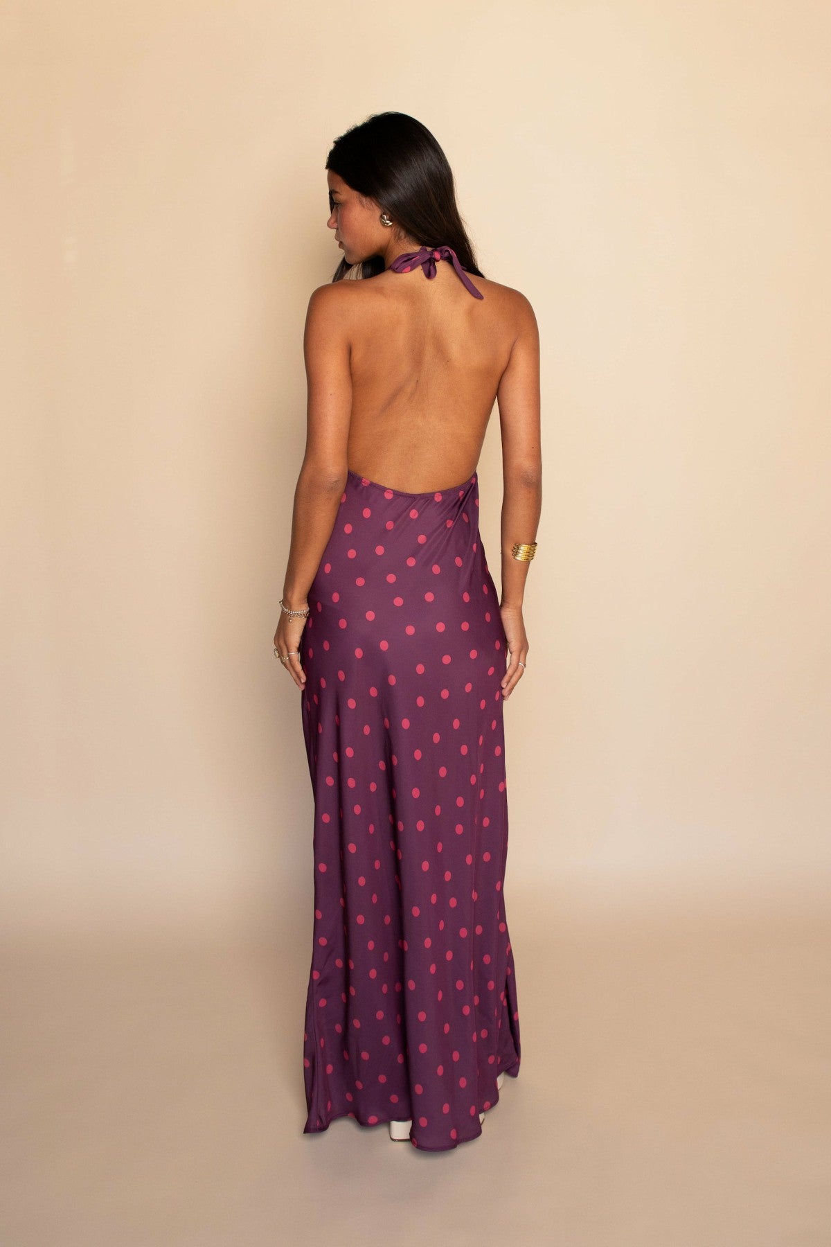 Skatie Goldie Maxi Dress Satin in Dottie - Wardrobe|Sale|Clothing