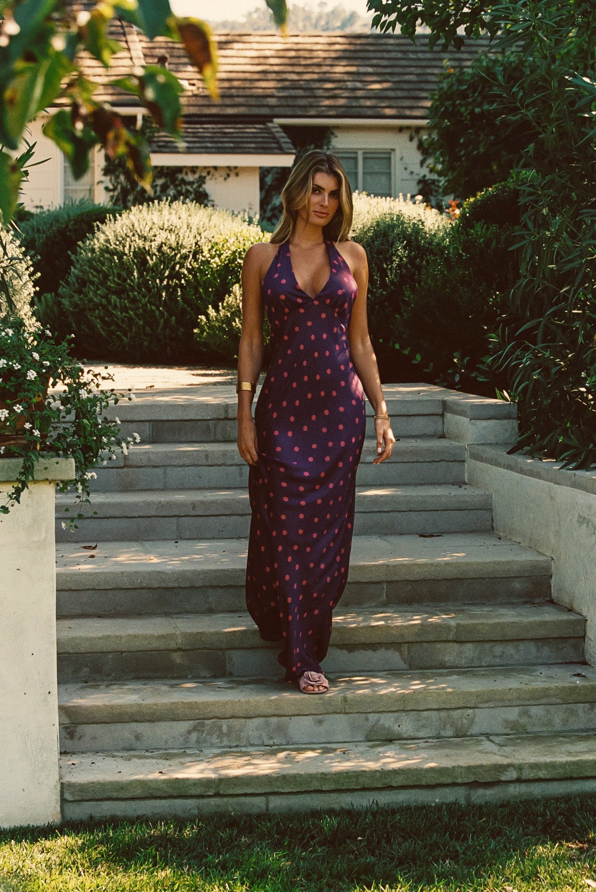 Skatie Goldie Maxi Dress Satin in Dottie - Wardrobe|Sale|Clothing