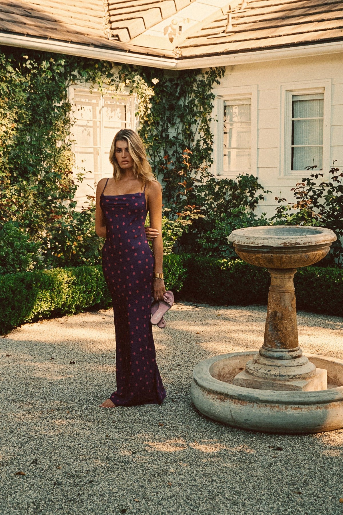 Skatie Samantha Maxi Dress Satin in Dottie - Wardrobe|Sale|Clothing