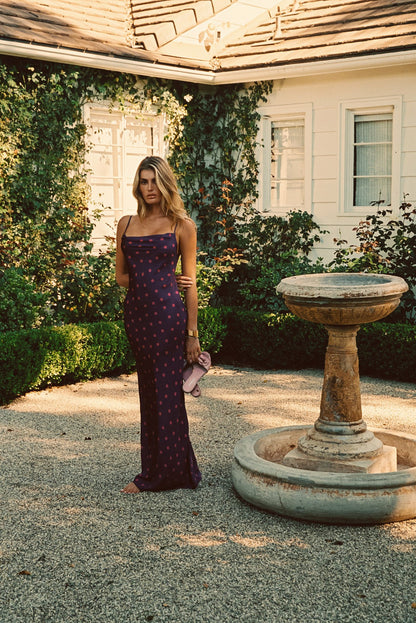 Skatie Samantha Maxi Dress Satin in Dottie - Wardrobe|Sale|Clothing