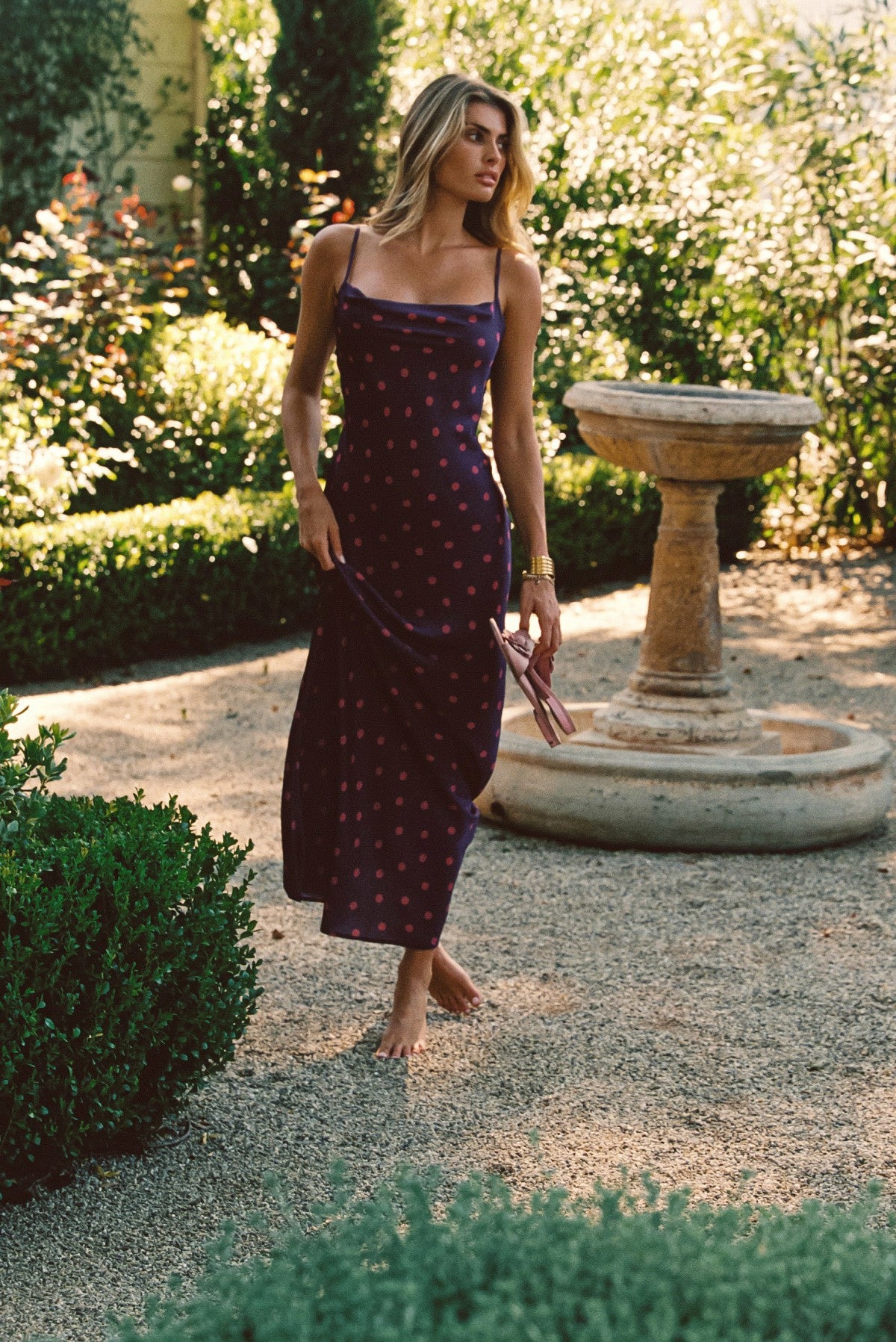 Skatie Samantha Maxi Dress Satin in Dottie - Wardrobe|Sale|Clothing
