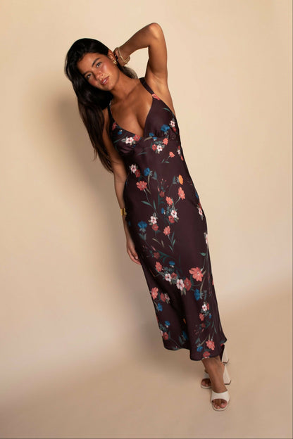 Skatie Sabrina Midi Dress Satin in Valley - Wardrobe|Sale|Clothing
