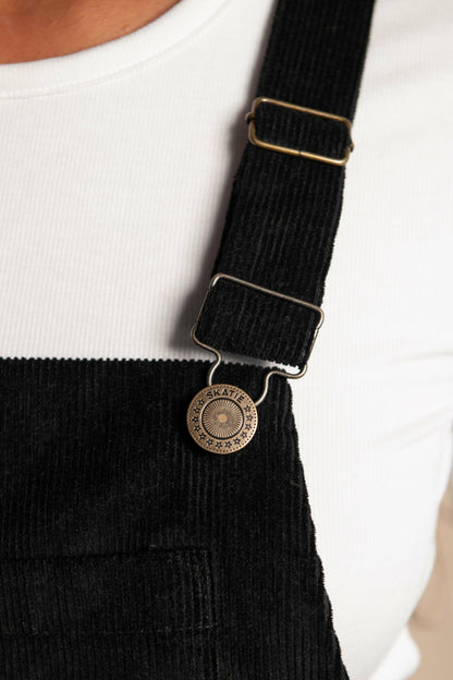 Skatie Meave Overalls in Black Corduroy - Wardrobe