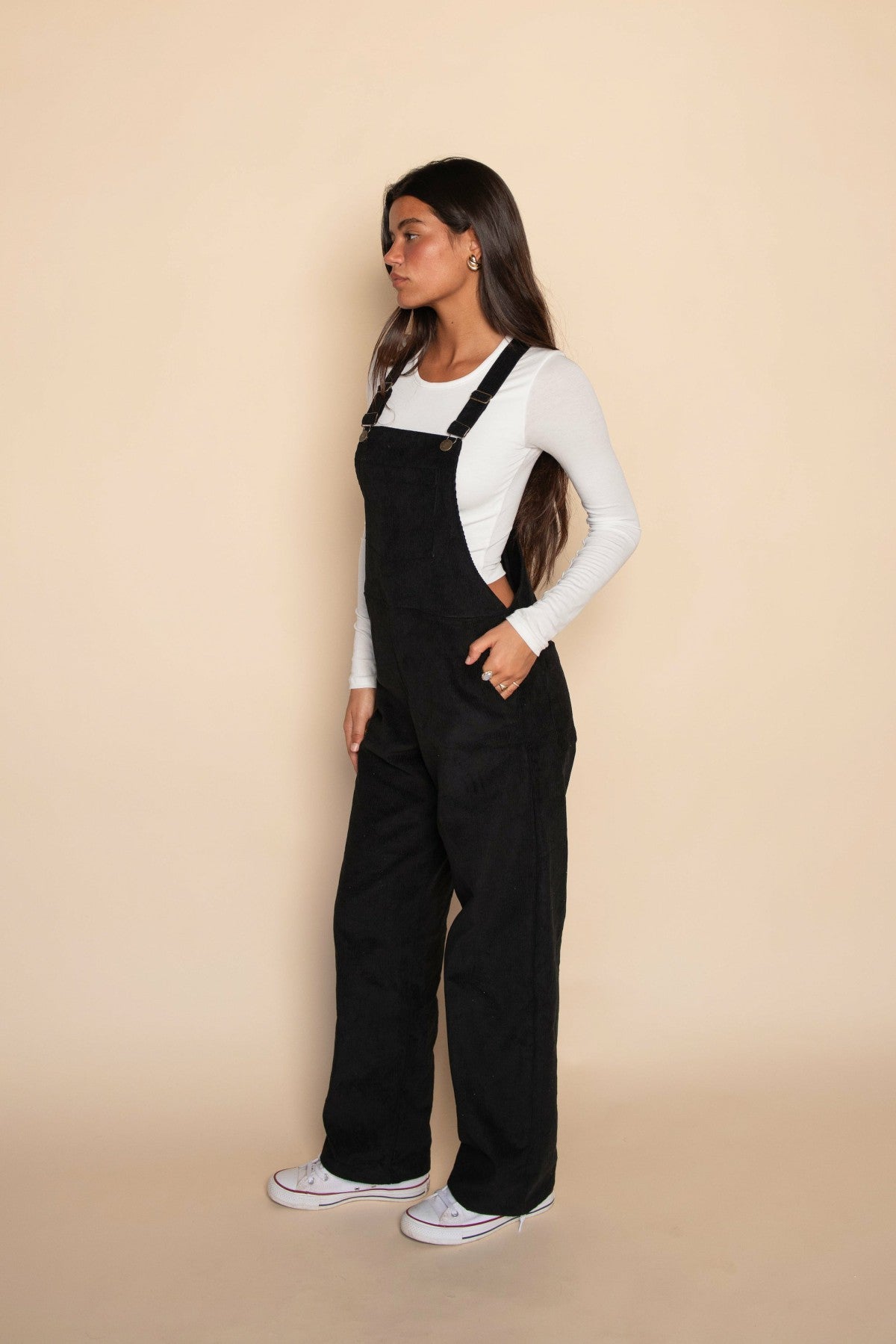 Skatie Meave Overalls in Black Corduroy - Wardrobe