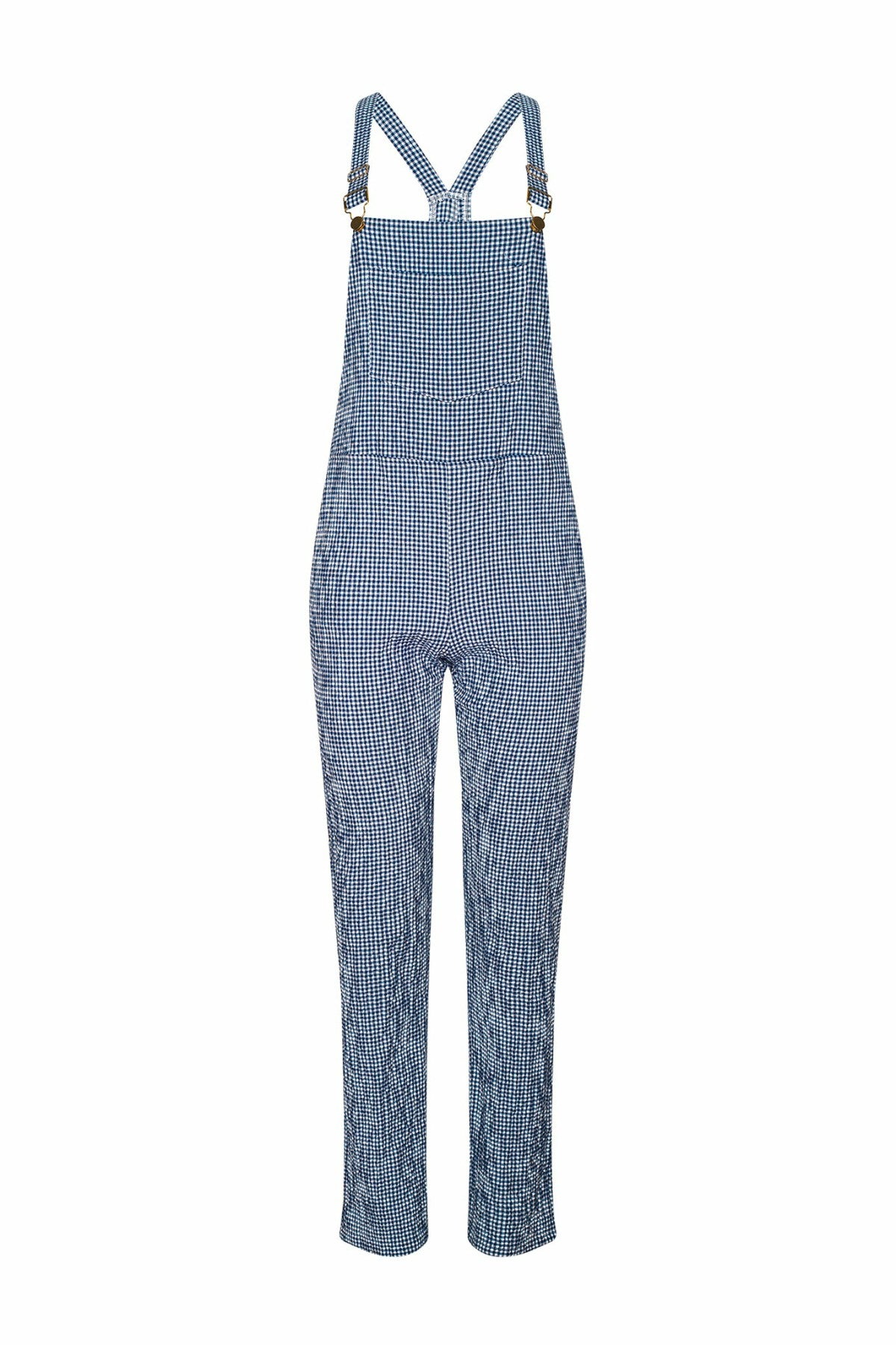 Skatie Poppy Full Length Overalls in Blue Gingham - Wardrobe|Sale