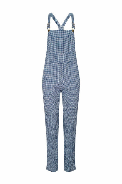 Skatie Poppy Full Length Overalls in Blue Gingham - Wardrobe|Sale