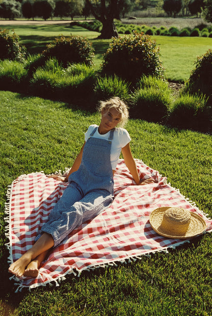 Skatie Poppy Full Length Overalls in Blue Gingham - Wardrobe|Sale