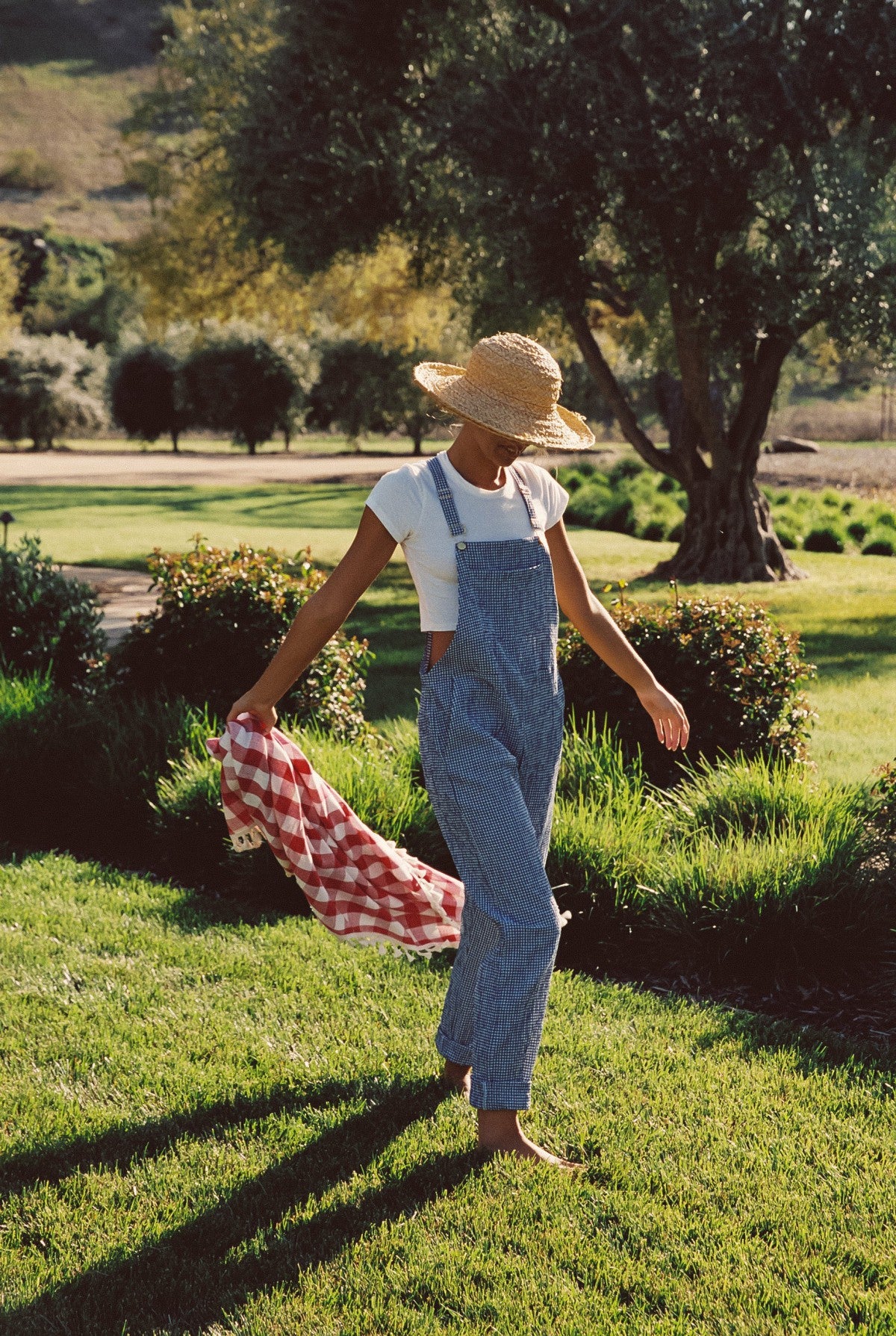 Skatie Poppy Full Length Overalls in Blue Gingham - Wardrobe|Sale
