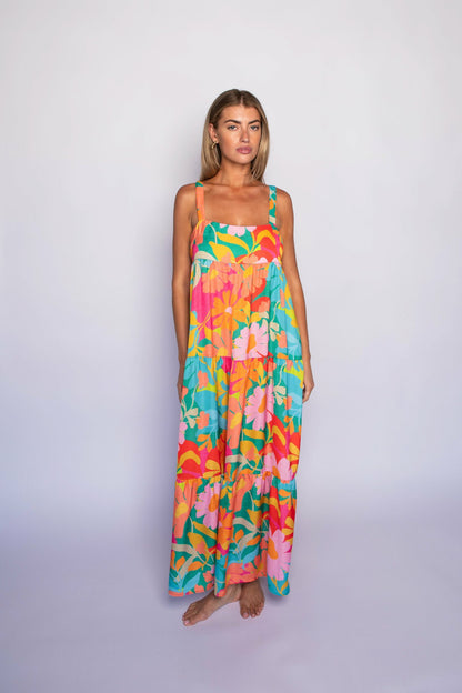 Skatie Leo Dress Satin in Flamingo - Sale|Clothing