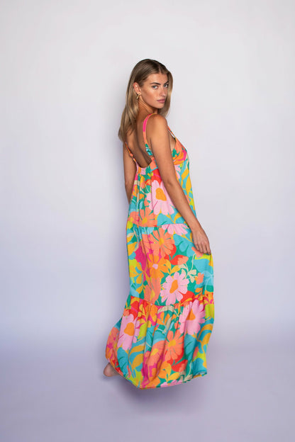 Skatie Leo Dress Satin in Flamingo - Sale|Clothing