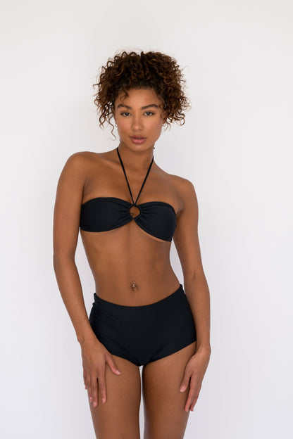 Skatie Jean Bikini Top in Black - Swim