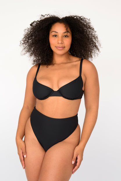 Skatie Lola Bikini Top in Black - Swim