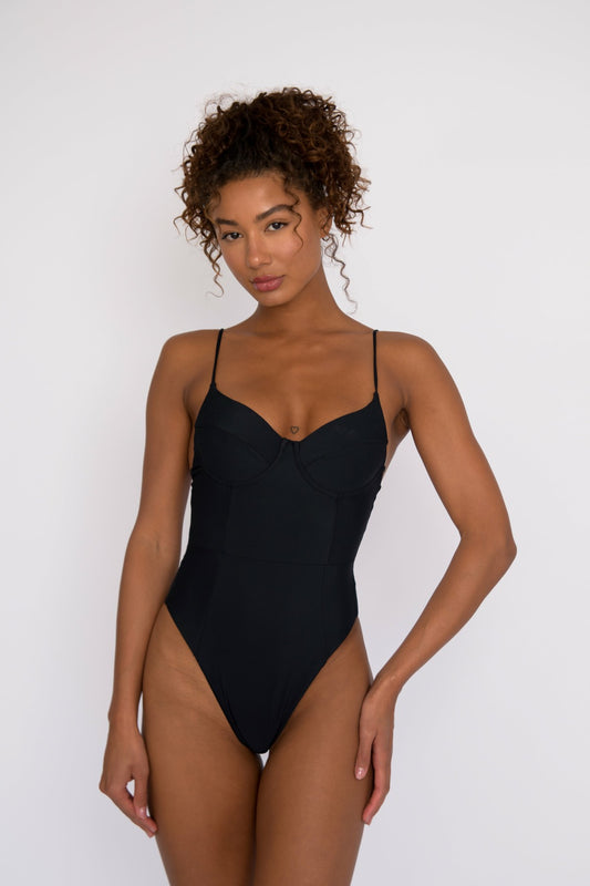 Skatie The Rachel One Piece Bathing Suit in Black - Swim