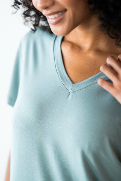 Skatie Hubby Tee Jersey in Sage - Clothing