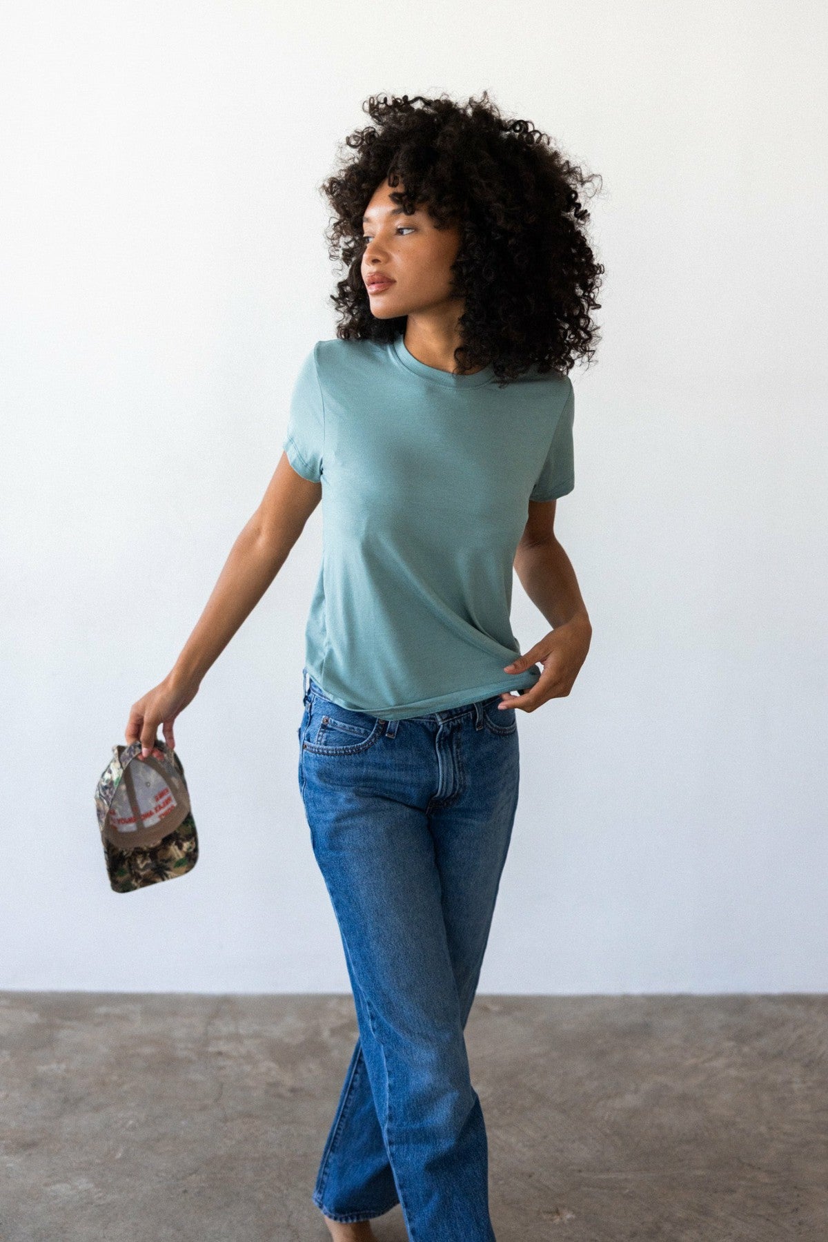 Skatie Bestie Tee Jersey in Sage - Clothing