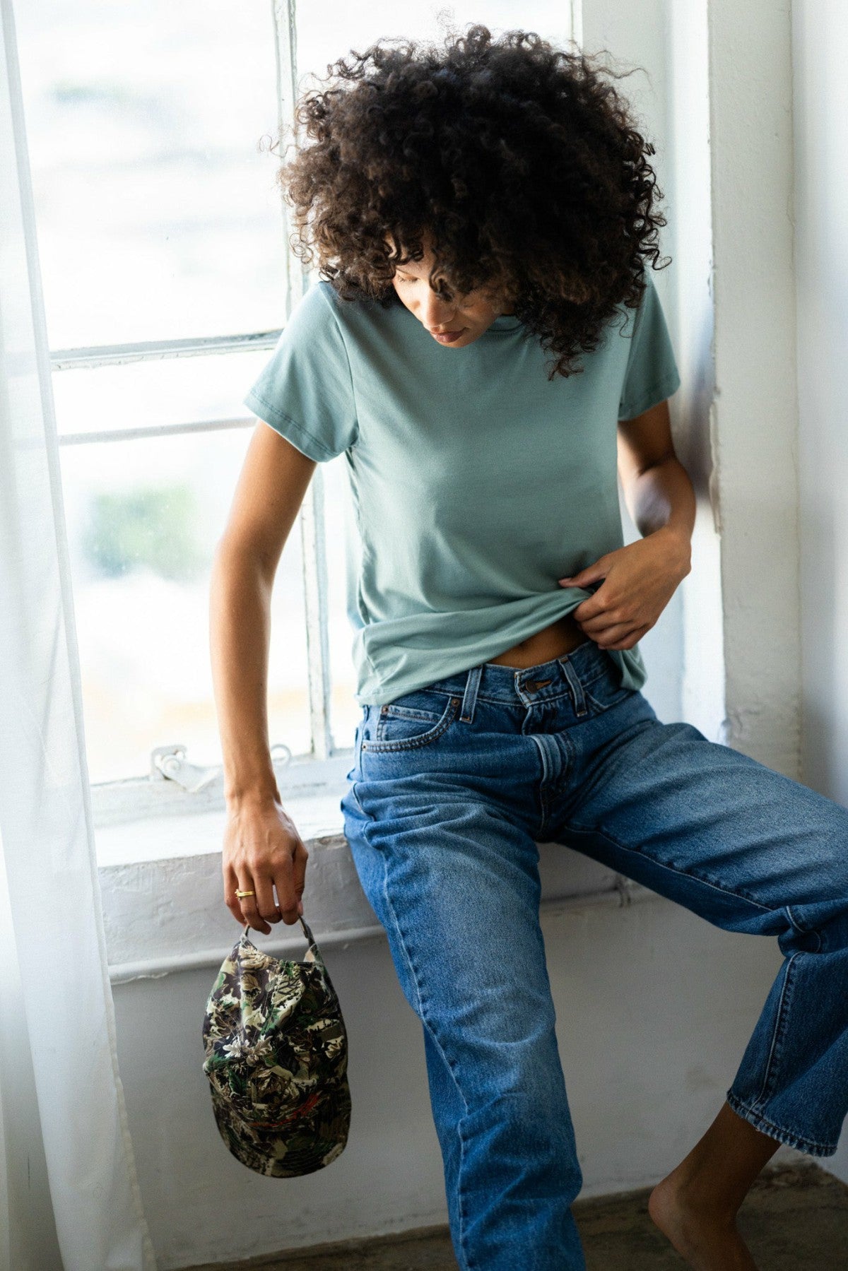 Skatie Bestie Tee Jersey in Sage - Clothing
