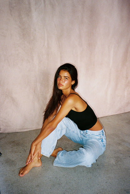 Skatie Mila Top Jersey in Black - Clothing